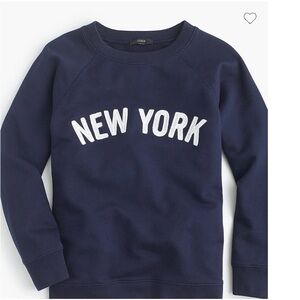 J. Crew Navy Crewneck cotton sweatshirt very popular New York Collegiate Style